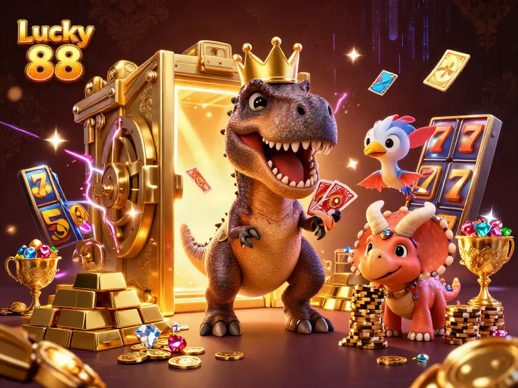 Experience thrilling gameplay with Lucky 88, featuring vibrant scenes of exciting card and chip action.