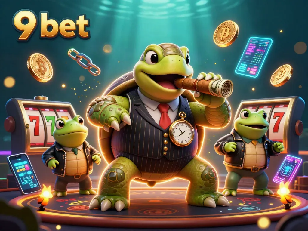 Bet with confidence at 9 bet while navigating a lively casino scene featuring vibrant characters and game elements.