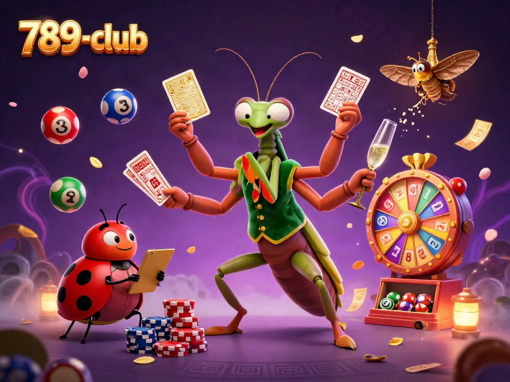 Experience the thrill at 789-club through a vibrant, interactive casino scene featuring unique characters and exciting game elements.