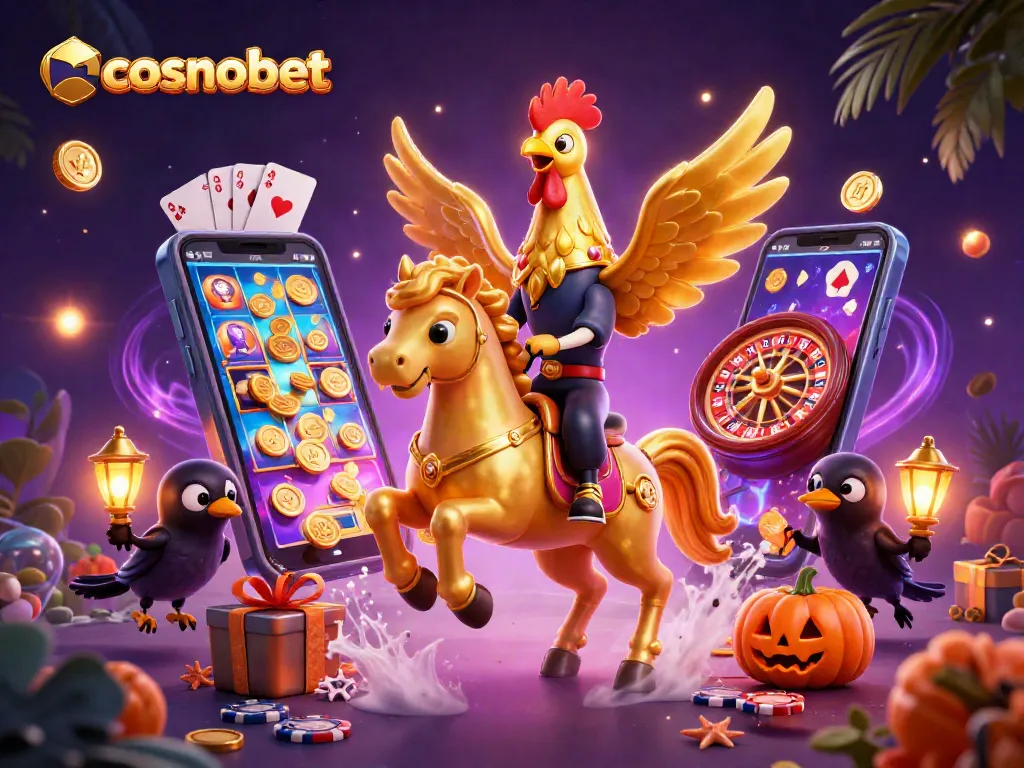 Experience cosmobet's thrilling casino atmosphere with vibrant characters and engaging game elements.