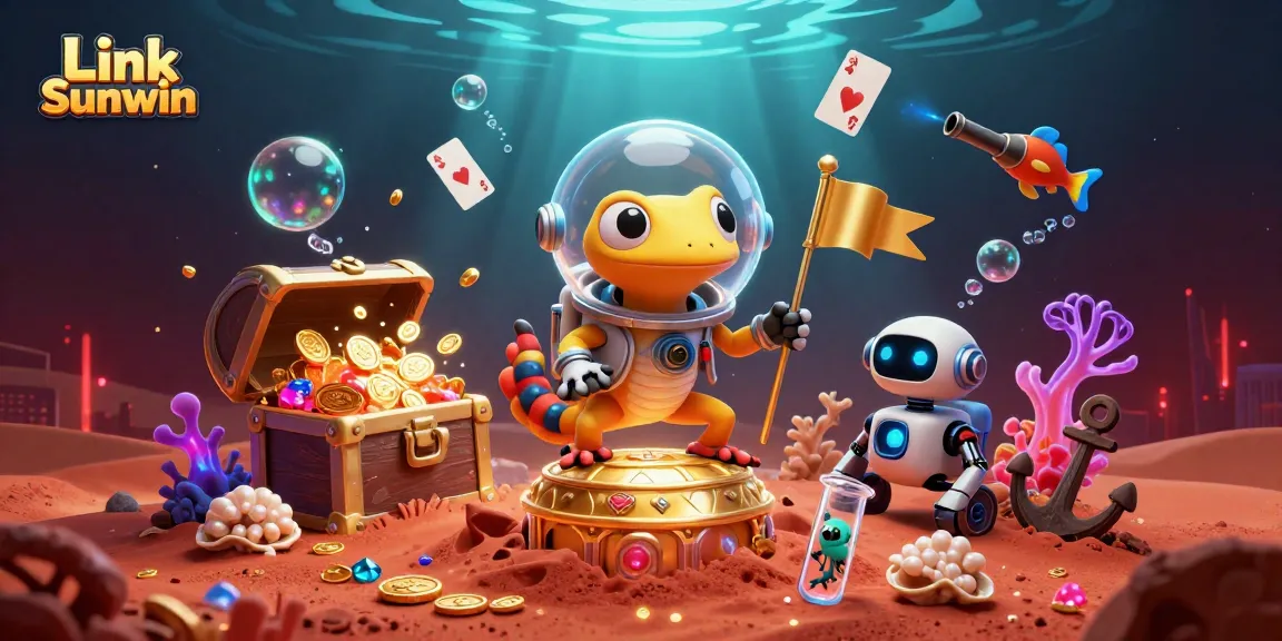 Engage with Link Sunwin's immersive gaming world, featuring vibrant casino elements and a Martian adventure.