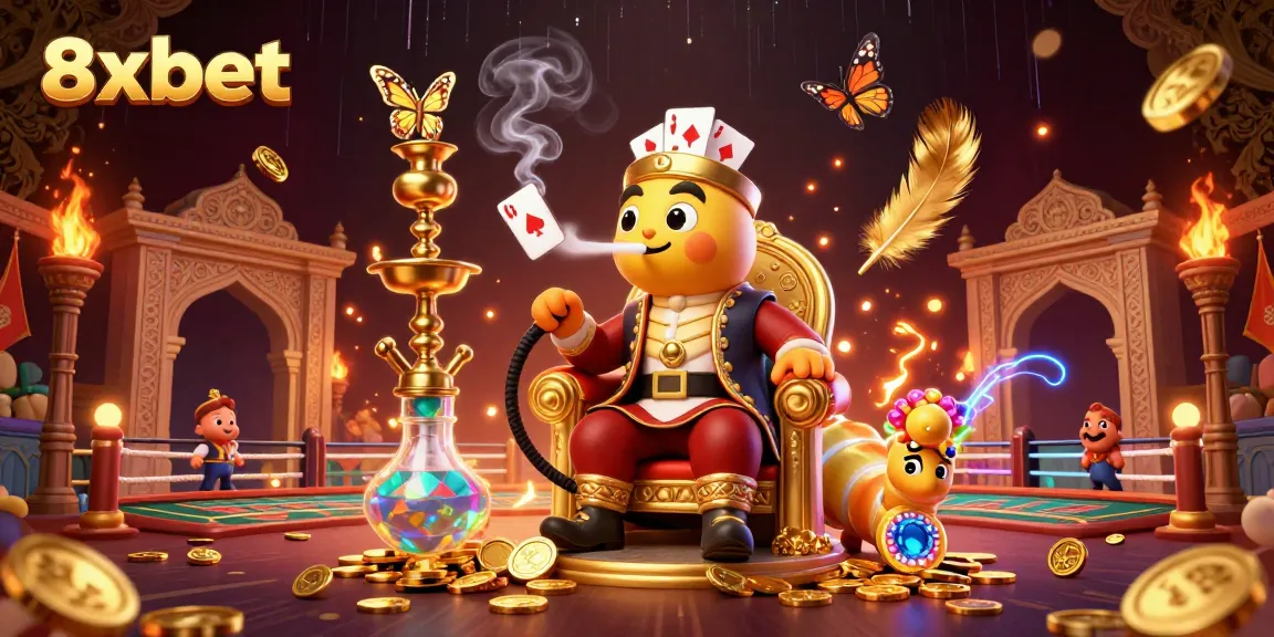 Engage in thrilling bets with dynamic 8xbet visuals featuring poker symbols and vibrant casino elements.
