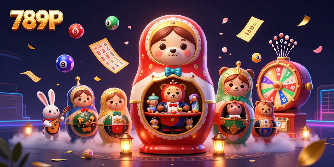 Engage with 789P's vibrant casino scene showcasing bears, lottery balls, and festive decorations.